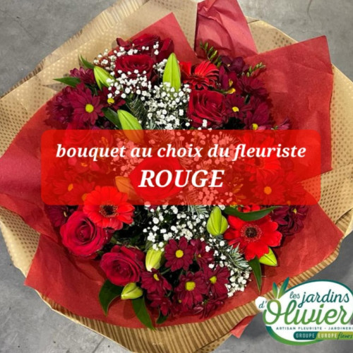 Bouquet au choix du fleuriste ROUGE Amour extra large