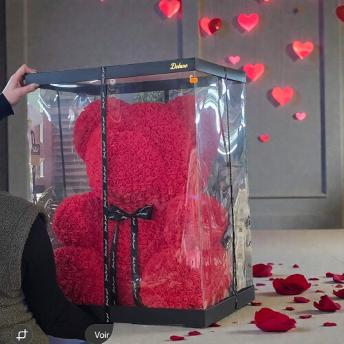 Ours Géant 80 cm rouge