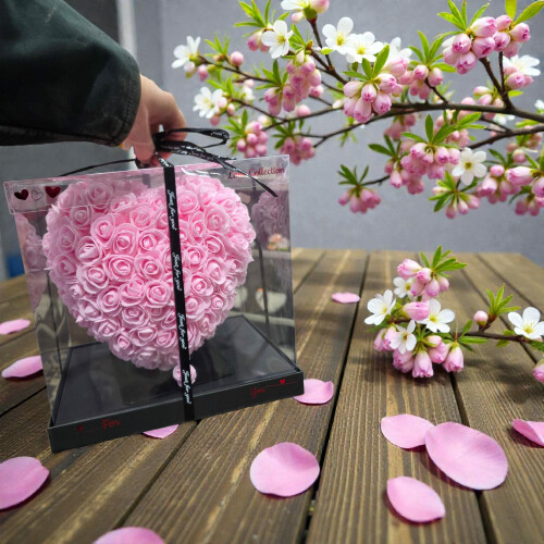 Cœur rose rose 25 cm